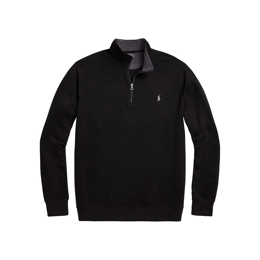 polo quarter zip black