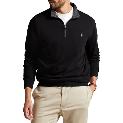 Big and Tall Luxury Jersey Quarter-Zip Pullover