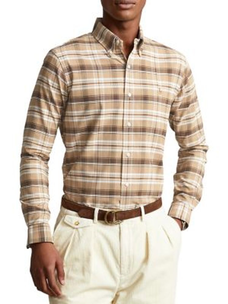 Polo Ralph Lauren Classic-Fit Plaid Oxford Shirt | Metropolis at Metrotown