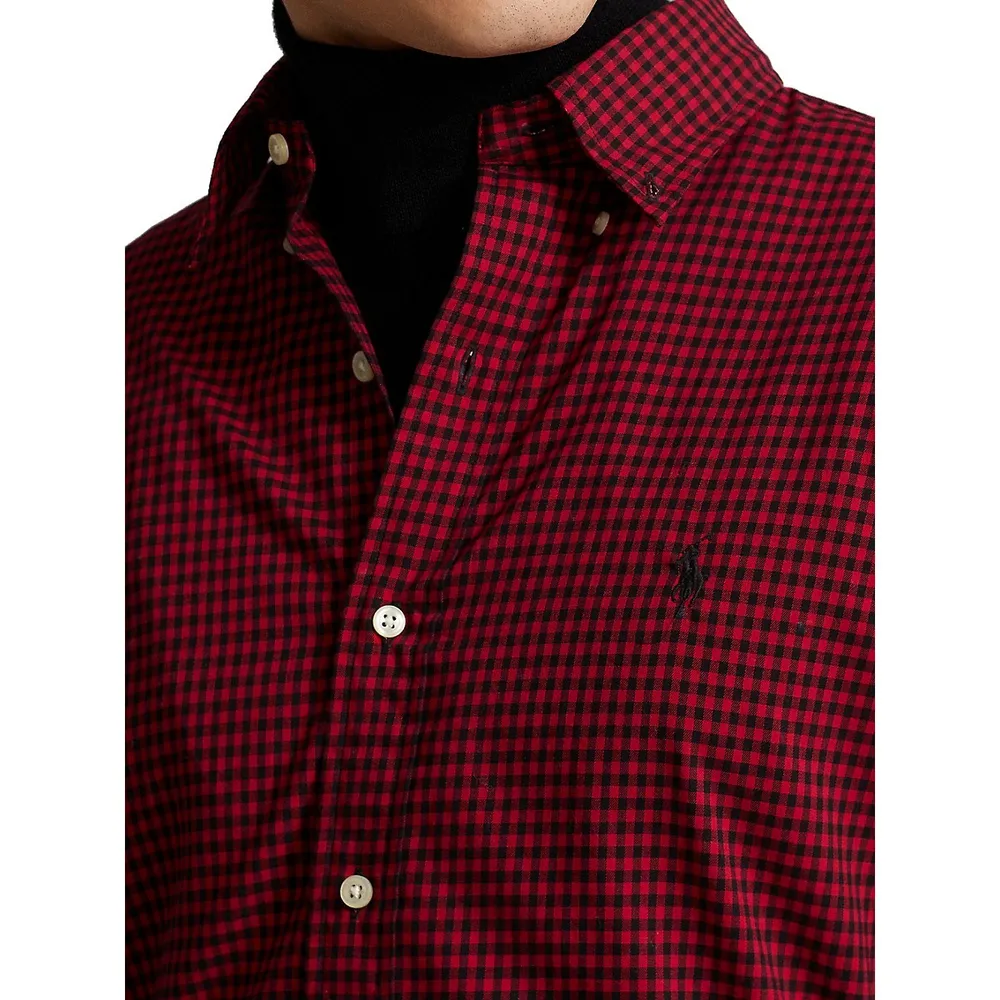 Classic-Fit Plaid Twill Shirt