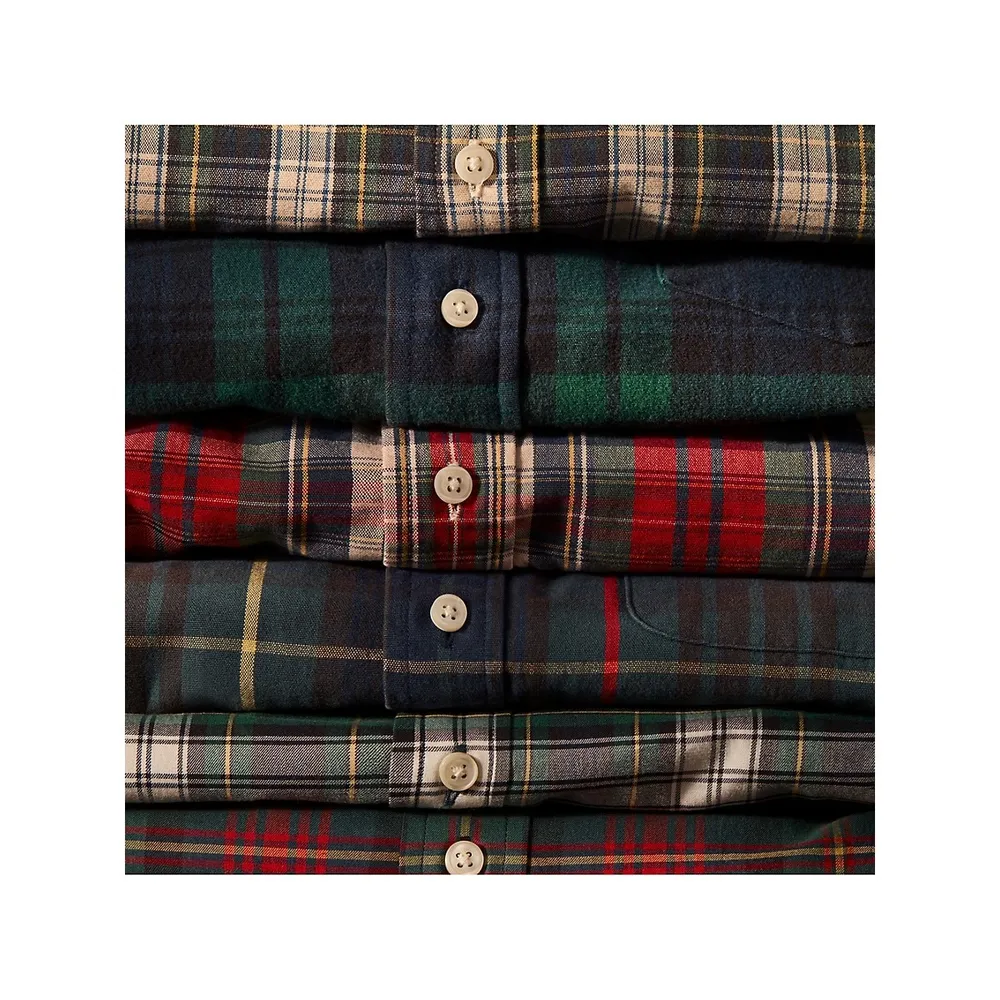 Classic-Fit Plaid Twill Shirt