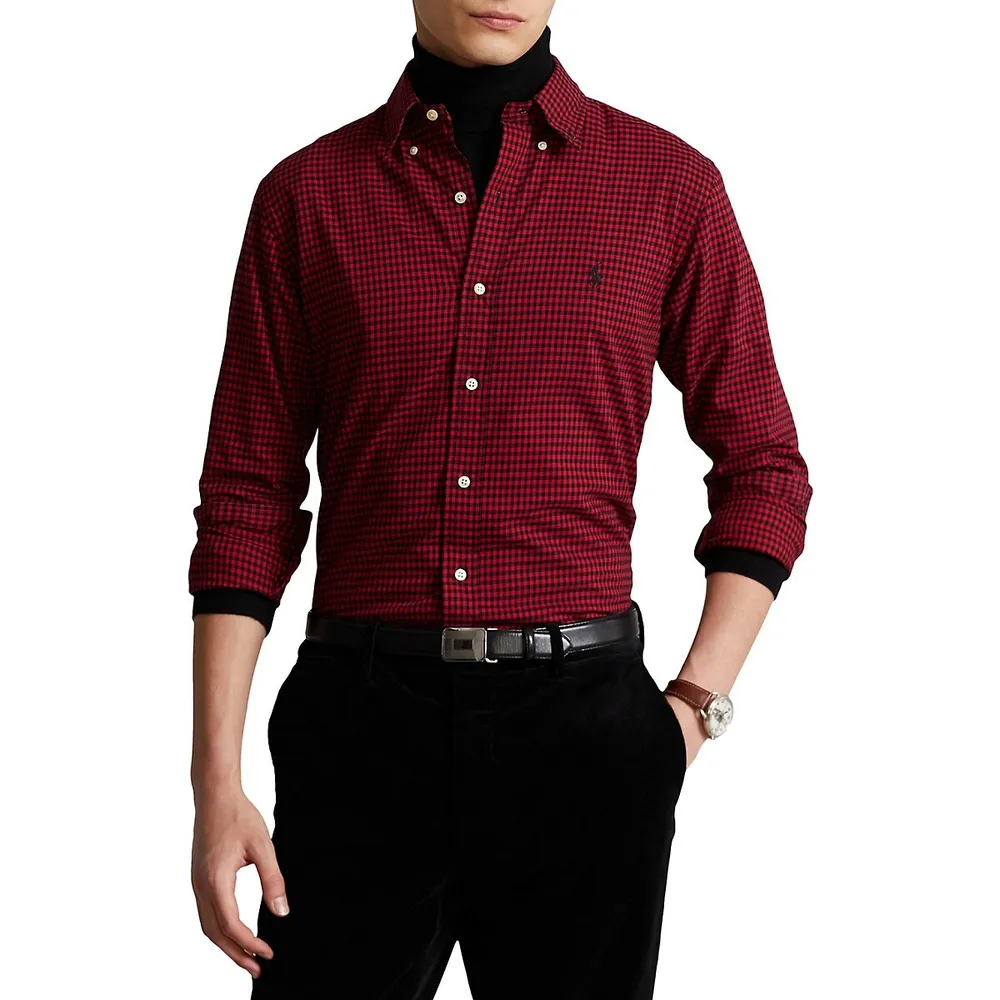 Classic-Fit Plaid Twill Shirt