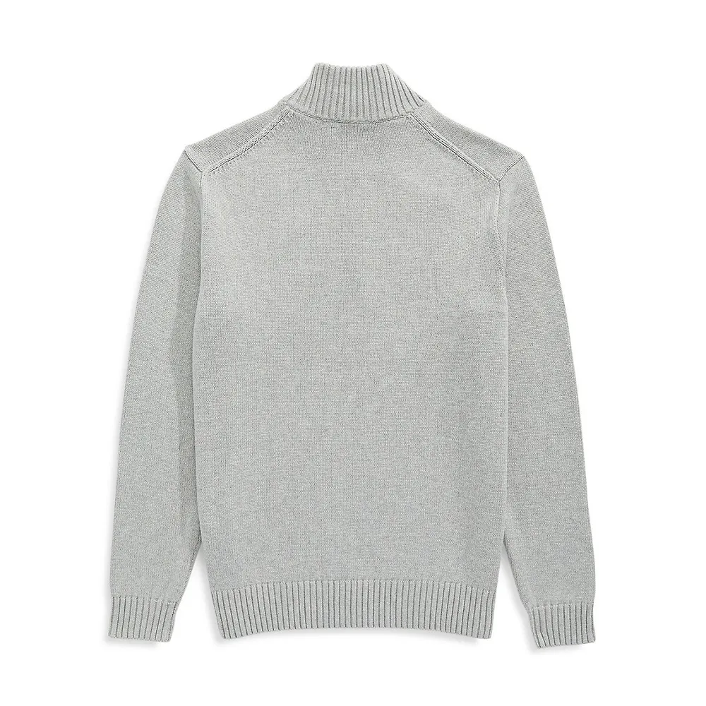 Big & Tall Quarter-Zip Combed Cotton Sweater