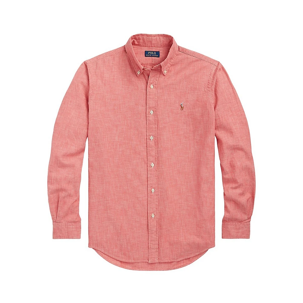 Logo Embroidered Button-Down Shirt