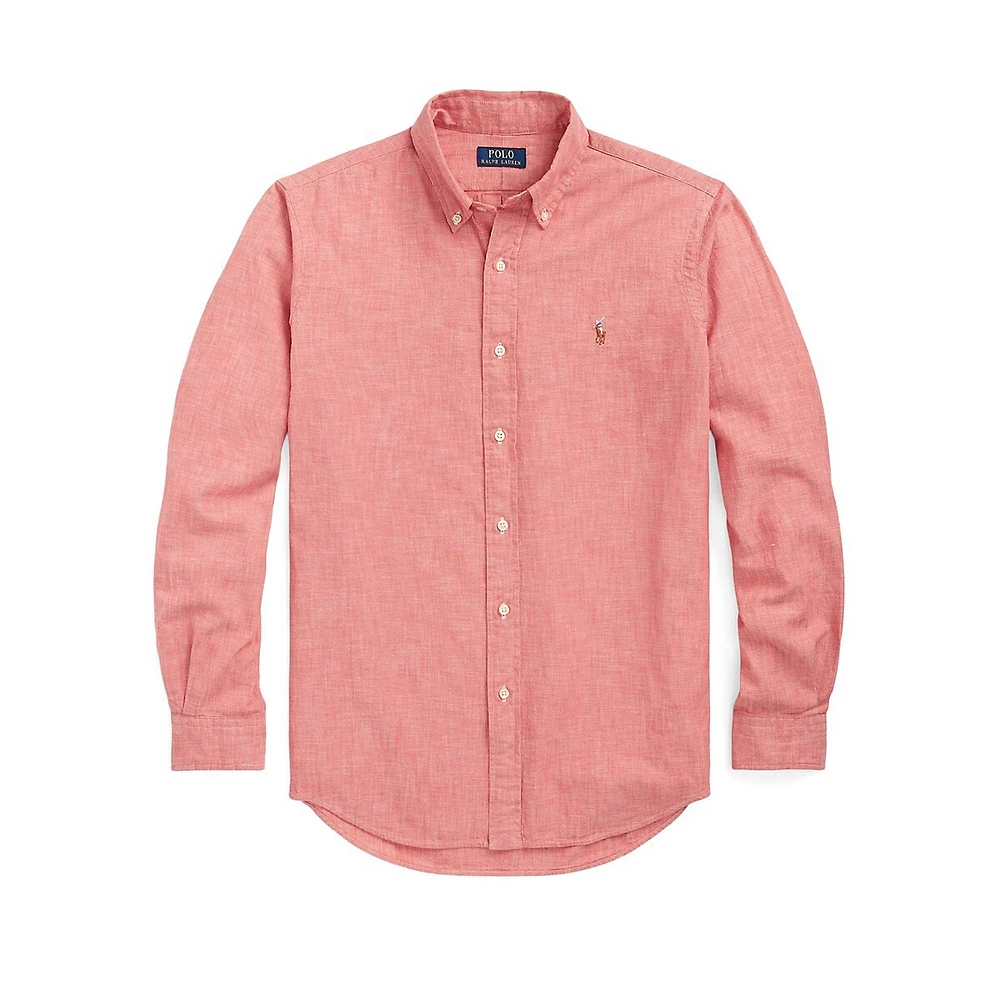 Logo Embroidered Button-Down Shirt