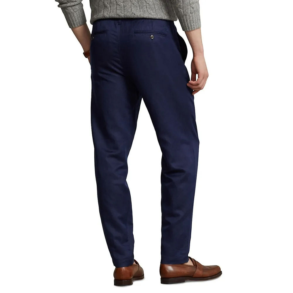 Slim-Fit Linen-Blend Polo Prespter Pants