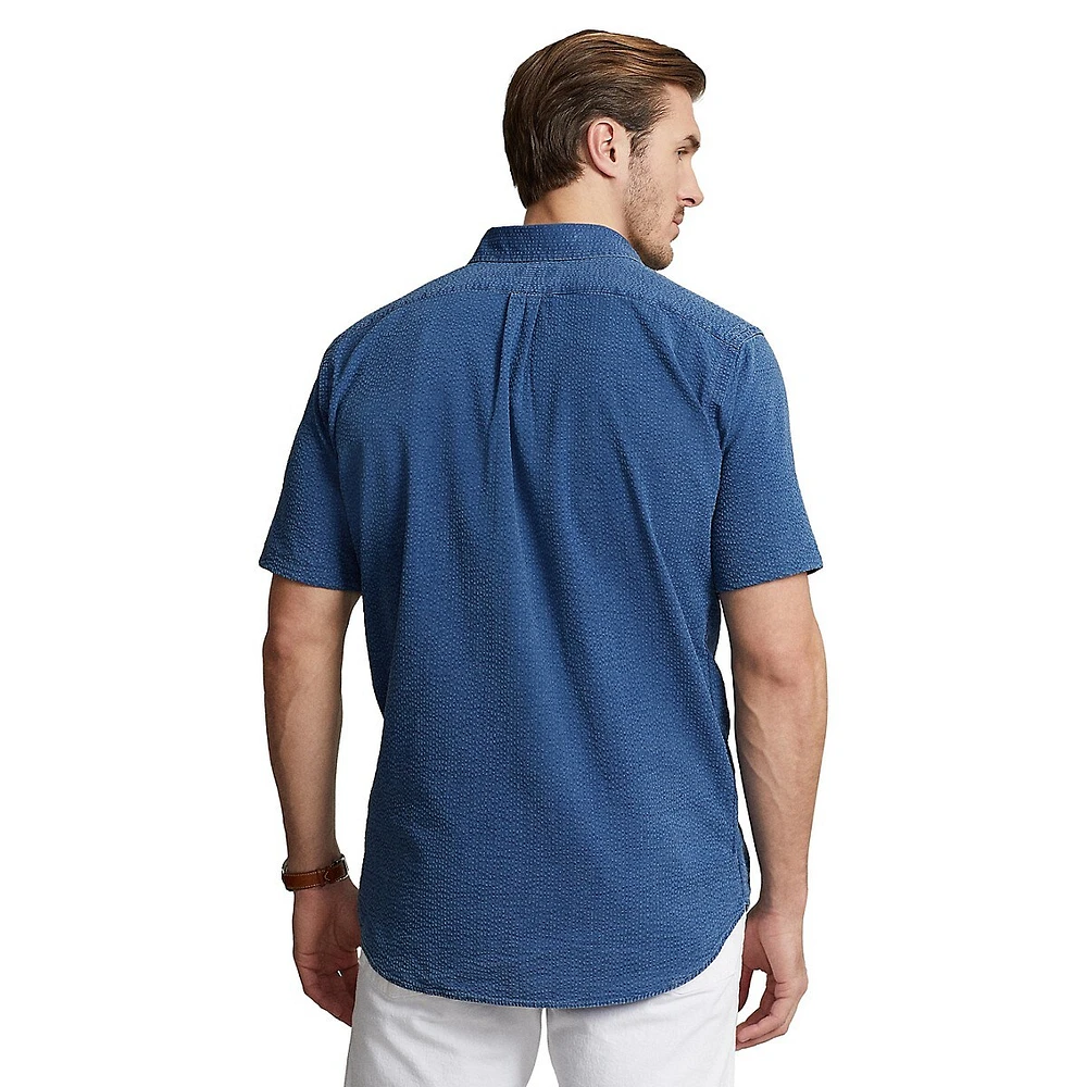 Big & Tall Short-Sleeve Seersucker Shirt