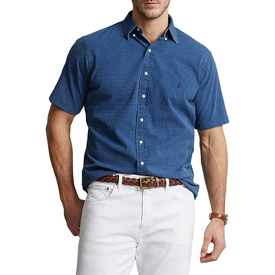 Big & Tall Short-Sleeve Seersucker Shirt