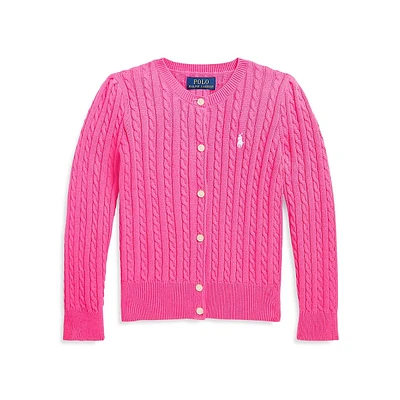 Little Girl's Cable-Knit Cotton Cardigan