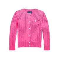 Little Girl's Cable-Knit Cotton Cardigan