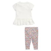 Ensemble haut et legging façon basque pour bébé fille, 2 pièces