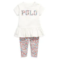 Ensemble haut et legging façon basque pour bébé fille, 2 pièces