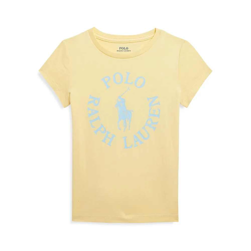 T-shirt avec logo à grand cavalier pour petite fille