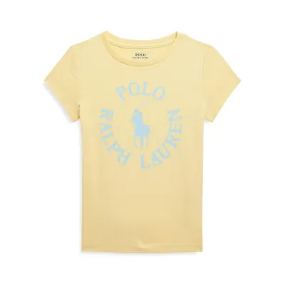 T-shirt avec logo à grand cavalier pour petite fille