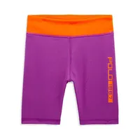 Short de cycliste extensible avec logo pour fillette