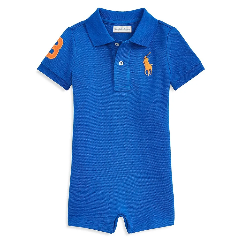 Baby Boy's Big Pony Cotton Mesh Shortall