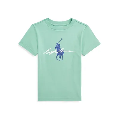 T-shirt en jersey de coton à logo du cavalier pour petit garçon