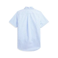 Boy's Striped Seersucker Short-Sleeve Shirt