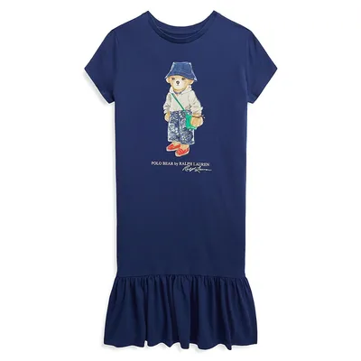 Girl's Polo Bear T-Shirt Dress