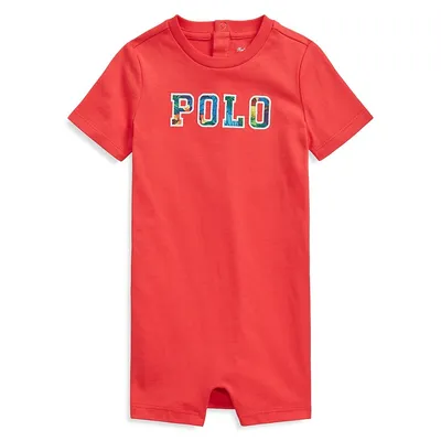 Combinaison-short en jersey avec logo d'inspiration tropicale pour bébé