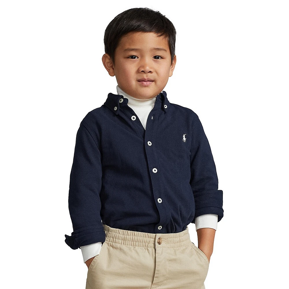 Little Boy's Featherweight Mesh Cotton Shirt