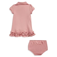 Baby Girl's Soft Cotton Polo Dress & Bloomer