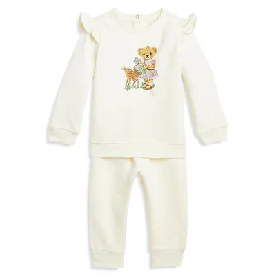 Baby Girl's 2-Piece Polar Bear Sweatshirt and Joggers