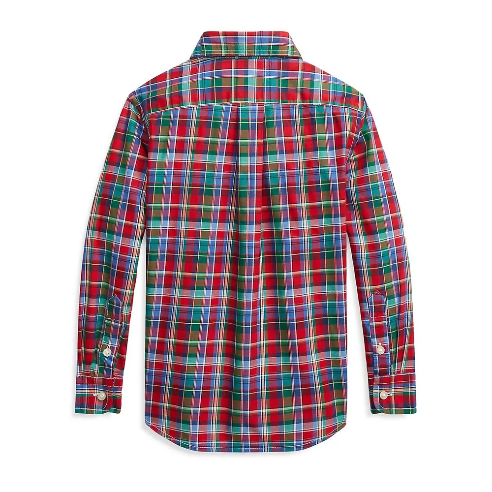 Little Boy's Plaid Poplin Sportshirt