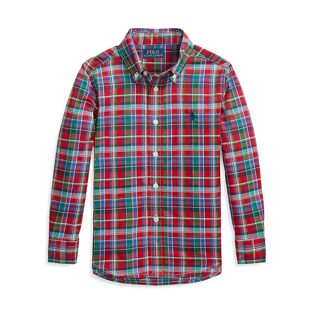 Little Boy's Plaid Poplin Sportshirt