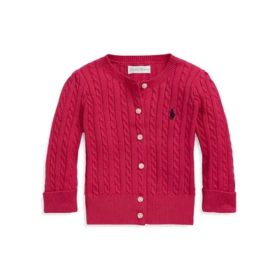 Little Girl's Cable-Knit Cotton Cardigan