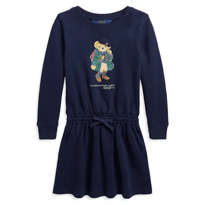 Little Girl's Polo Bear Fleece Dress