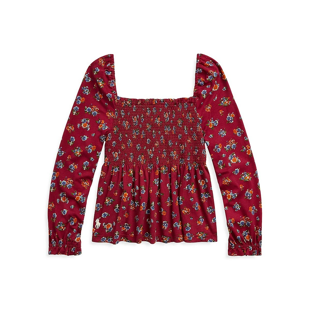 Little Girl's Floral Smock Top