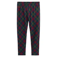 Little Girl's Plaid Stretch Jersey Leggings