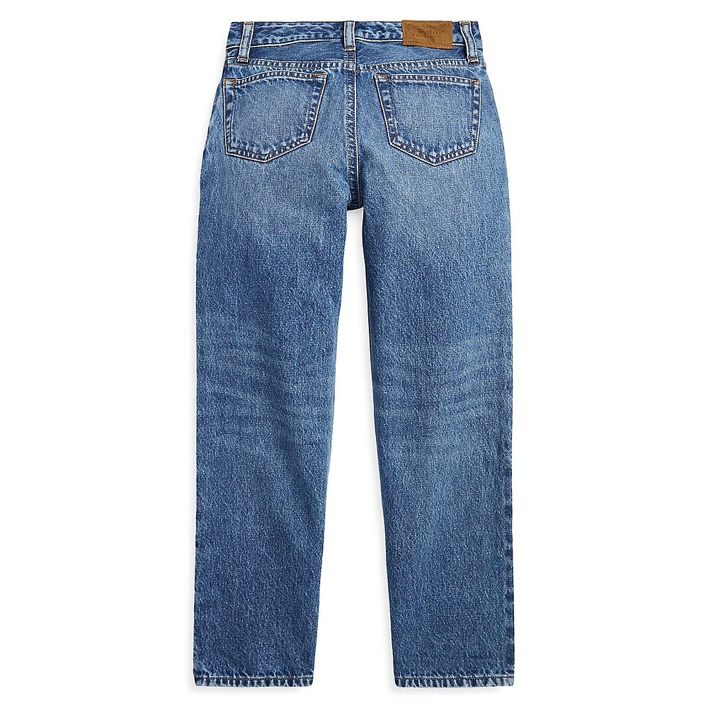 Girl's High-Rise Straight-Fit Jeans