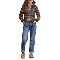 Girl's High-Rise Straight-Fit Jeans