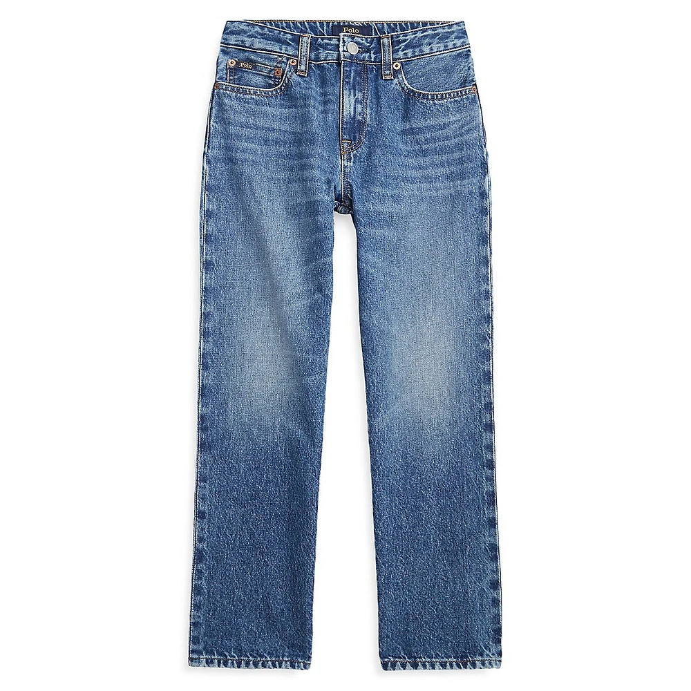 Girl's High-Rise Straight-Fit Jeans