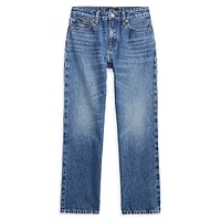 Girl's High-Rise Straight-Fit Jeans