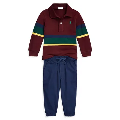 Baby Boy's 2-Piece Polo Shirt and Joggers Set