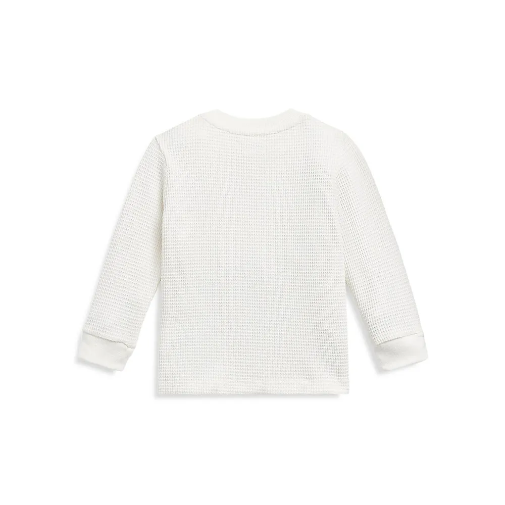 Baby Boy's Waffle-Knit Cotton Long-Sleeve T-Shirt