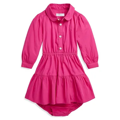 Baby Girl's Tiered Shirtdress & Bloomers Set