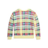 Little Girl's Plaid French Terry Sweatshirt