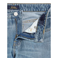 Jean étroit en coton avec logo pour fille