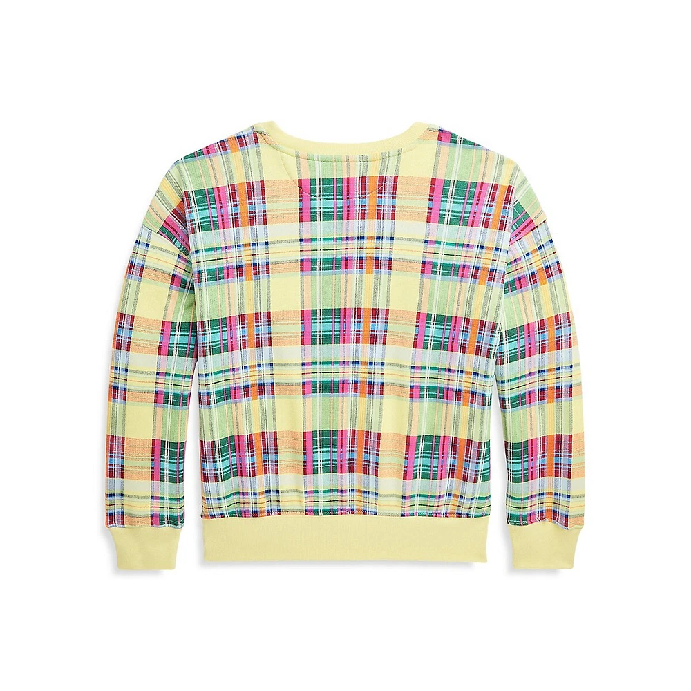 Girl's Plaid French Terry Sweatshirt