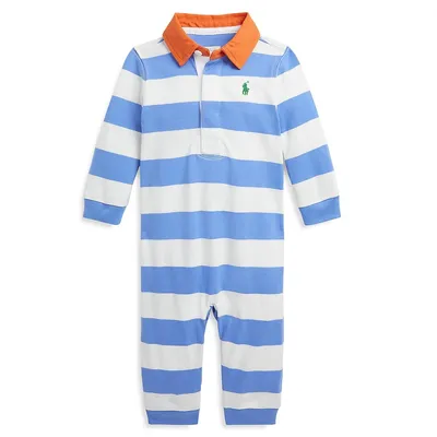 Baby Boy's Rugby-Stripe Coveralls