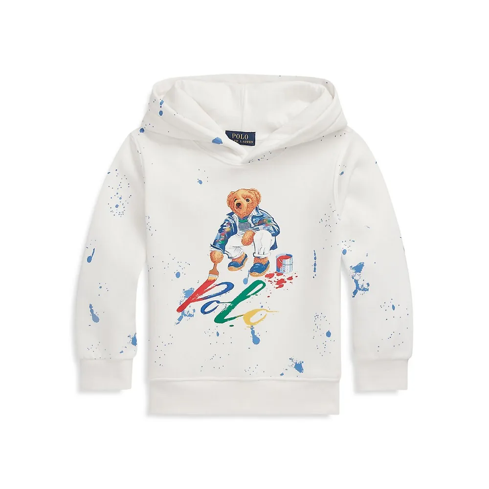 Polo Ralph Lauren Boys Polo Bear Paint Splatter Print Hoodie