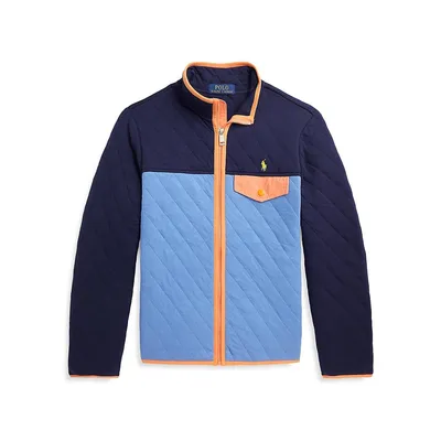 Boy's​ Colourblock Quilted Double-Knit Jacket