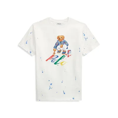 Boy's Polo Bear Paint Splatter T-Shirt