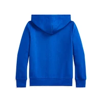 Chandail à capuchon, logo Polo peint et glissière pleine longueur pour garçon