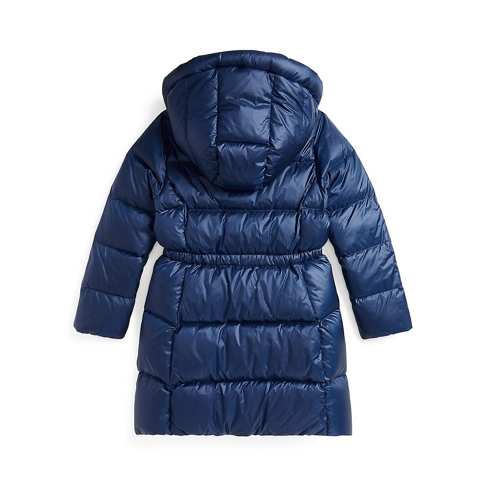 Girl's Down-Blend Quilted Winter Jacket