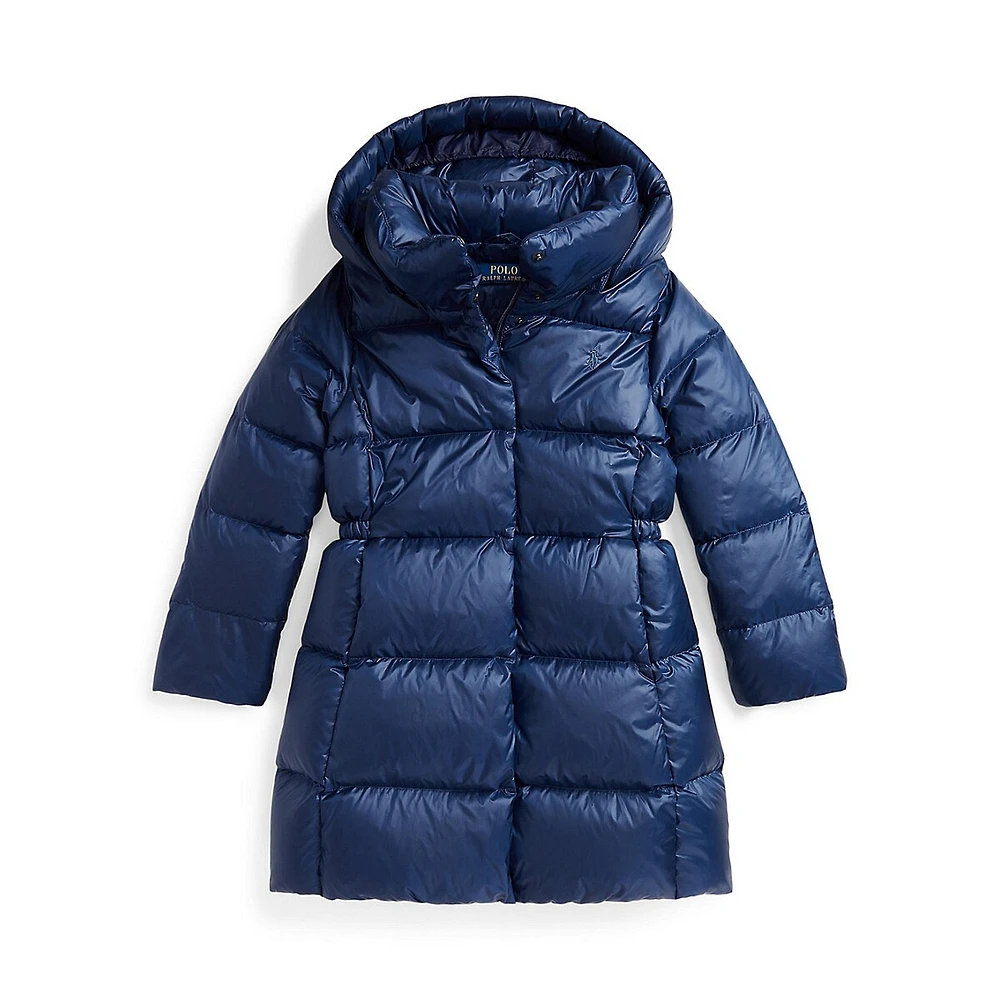 Girl's Down-Blend Quilted Winter Jacket